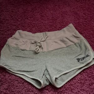 PINK Victoria's Secret Light Pink Lounge Shorts with Gray Trim
